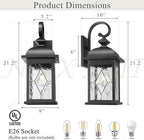 Porch Lights Outdoor 21 Inch Large Outdoor Wall Lights with Clear Water Ripple Glass Aluminum Waterproof and E26 Socket