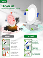 zouzai 20 Pack 4 Inch Ultra-Thin LED Recessed Ceiling Light with Junction Box 6000K Cool White Dimmable Can-Killer Downlight - ETL and Energy Star Certified