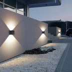 2 Pcs Outdoor Wall Lights Exterior/Interior G9 Wall Sconces Up and Down Lights IP65 Waterproof Outdoor Lighting Square Aluminum Black 4000K Natural Lights Replaceable bulb, Adjustable Light Angle