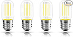 2.5 Inch E17 Intermediate Base LED Filament Bulb 360 Lumens, 5000K Daylight White Dimmable Appliance Bulb AC 120V, UL Listed T8 Microwave Light Bulbs Under Hood for Refrigerator Stove 4Pack