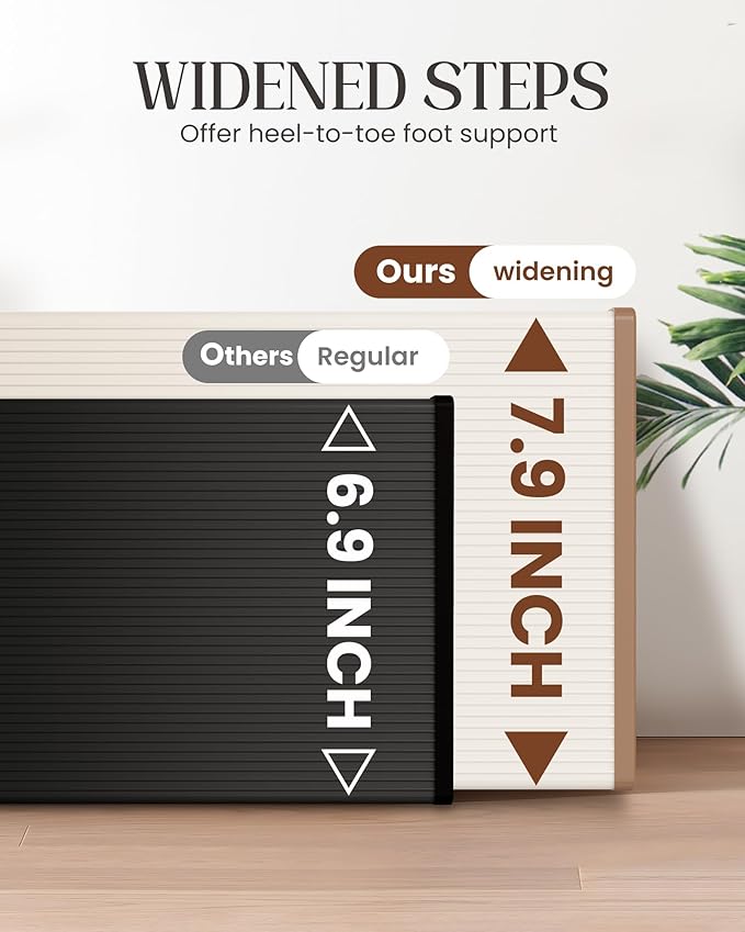 GameGem 2 Step Ladder, Aluminum Folding Step Stool with Anti-Slip Sturdy and Wide Pedal, Lightweight Portable Multi-Use Stepladder for Home and Kitchen Use Space Saving, 330 lbs, Chocolate White