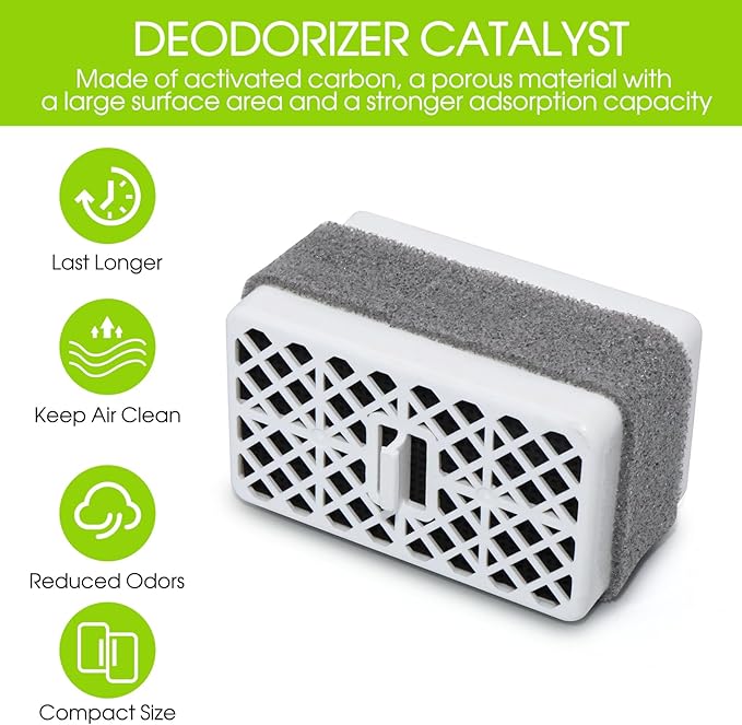Deodorizer Filter for Toto Washlet THU9476 Deodorizer Cartridge Catalyst Replacement for S300 S350E C100 C200 S500E SW2044 K300 SW573 SW2034 SW3056,THU9476 Bidet Filter Cartridge for Toto Washlet