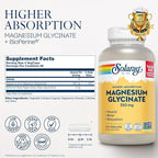 Solaray Magnesium Glycinate, New & Improved Fully Chelated Bisglycinate with BioPerine, High Absorption Formula, Stress, Bones, Muscle & Relaxation Support, 60 Day Guarantee, 68 Servings, 275 VegCaps
