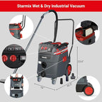 Starmix 1635 "The Ultimate 9.2 Gallon/35L High Performance Multi-Use Portable Dust Extractor - Wet/Dry - Auto Self-Clean Filter System - HEPA Certified, 103365