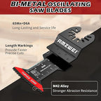 10 Pcs Bi-Metal Oscillating Tool Blades Metal Cutting, 1-3/4" Curved Edge Multitool Blades for Soft Metal, Hard Wood, Plastic, Oscillating Saw Blades Fit Dewalt Milwaukee Bosch Ryobi