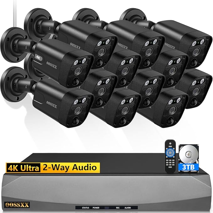 4K/8.0 Megapixel & 130° Ultra Wide-Angle 2-Way Audio PoE Outdoor Home Security Camera System Wired Outdoor Video Surveillance IP Cameras System