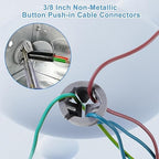 120 PCS 3/8-1/2 Inch Non Metallic Button Push-in Bulk Connector, Cable Connectors Electrical Conduit Fittings Junction Box Gray, Fits for 1/2 Inch Knockouts