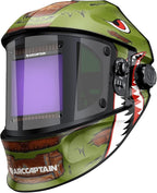 ARCCAPTAIN Auto Darkening Welding Helmet with Side View, 180° Panoramic View, 1/1/1/1 True Color Large Viewing Welding Hood with 4 Arc Sensor Solar Powered, Wide Shade 4/5-9/9-13 for TIG MIG ARC CUT
