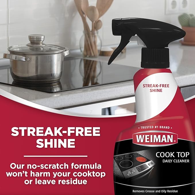 Weiman Stainless Steel Cleaner & Cooktop Daily Cleaner - 12 Ounce - Kitchen Appliance Cleaner Kit
