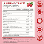 Magnesium Glycinate Gummies 500mg, Chewable Magnesium Supplement with Vitamin D3, B6, CoQ10 for Relaxation, Sleep & Mood Support, Calm Magnesium Gummies - 60 Raspberry Gummies（2 Pack)