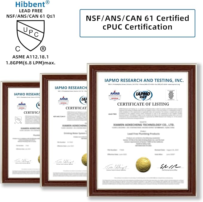 Hibbent Stainless Steel Pull Down Spray Head Replacement with 15 Adapters, NSF/ANSI/CAN 61 & CUPC Certified 3-Function Kitchen Faucet Nozzle, Compatible with Moen, Delta, Kohler Faucet, Chrome