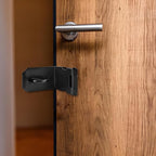 HOWDIA 4 Inch Door Hasp Latch 90 Degree, Stainless Steel Safety Right Angle Padlock Hasp Locking Latch Security Door Clasp Hasp Lock Latch for Push/Sliding/Barn Door, 2mm Thick, Brushed Black