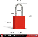 TRADESAFE Lockout Tagout Locks Set - 10 Red Aluminum Loto Locks, Lock Out Tag Out Padlocks Keyed Alike, 2 Keys Per Lockout Padlock, OSHA Compliant