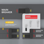 Joinfworld Generator Interlock Kit Compatible with Square D QO or Homeline 150 and 200 Amp Panels, Interlock Kit with 1 3/8 Inch Spacing Between Main and Generator Breaker