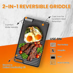 36 Inch Gas Cooktop with Griddle, Propane Stove Top with 5 ITALY SABAF Sealed Burners 41,800BTU, NG/LPG Convertible Built-in Stainless Steel Thermocouple Protection for Rvs Kitchen Outdoor