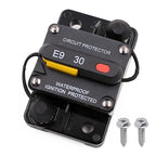 E9 30 Amp Circuit Breaker with Recessed Switch Design | Waterpoof IP67 Protection DC 12V-72V 30A Manual Reset UL Surface Mount