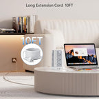 Power Strip Surge Protector, 10 Ft Extension Cord with 12 AC Multiple Outlets 4 USB (1 USB C), SMALLRT Power Tower Desktop Charging Station (White, 10 FT PD20W)