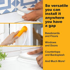 InstaTrim The Original Flexible Trim - 50ft White 3/4" Wide Caulk Tape - Adhesive Trim with Many Uses Including Caulking for Bathtubs, Sinks, Counters, Tile, Floors - Made in USA