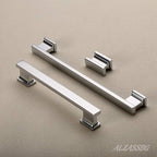 Alzassbg 15 Pack Polished Chrome Cabinet Pulls, 6-1/4 Inch(160mm) Hole Centers Silver Kitchen Cabinet Handles for Cabinets and Drawers AL3061CP