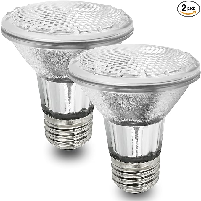 Par20 Bulbs, 2 Pcs 120V 50W Par20 Light Bulbs, E26 Medium Base Long Lasting Life High Output Reflector Flood Lights Replacement Range Hood Light - Warm Light