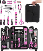 Pink Tool Set -131 Piece Pink Tool sets for WomenGeneral Household Hand Tool Kit with Plastic Tool Box Storage Case(Pink)