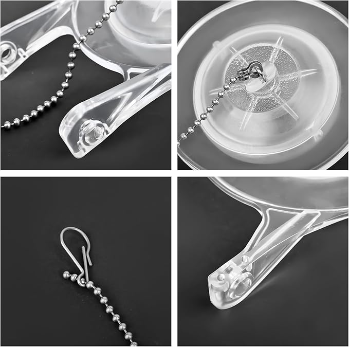 3-Inch Toilet Flappers Replacement Kit for Gerber 99-827, 3 Inch Toilet Flush Valve with Stainless Chain and Hook, High Performance Silicone Toilet Flapper - Reliable Toilet Flapper (Clear 2 PCS)