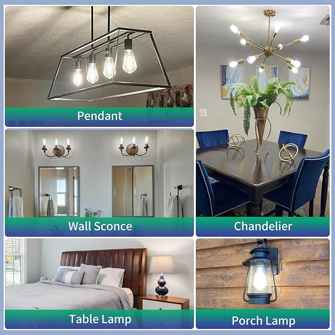 16 Pack Dimmable Vintage LED Edison Bulbs, E26 LED Bulb 60 Watt Equivalent, Neutral White 4000K, Antique Filament Decorative Light Bulbs, ST19 Edison Bulb 80+ CRI