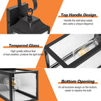 2 Pack Outdoor Light Fixtures Wall Mount, 15 Inch Black Exterior Wall Sconces Waterproof, Large Outside Lights for House, Modern Wall Lanterns Clear Glass