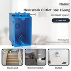 5-Pack Single Gang Electrical Box, New Work Box 1 Gang with Nail, 18 cu. in, Blue Switch & Outlet Wall PVC Electrical Junction Box for Residential Commercial Buildings Job Applications