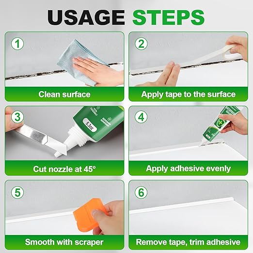 15.9 Oz Silicone Caulk (3 Pack 5.3 Oz) Squeeze Tube Waterproof Silicone Sealant for Kitchen Bathroom Stronger Adhesion White Caulk for Window Toilet Sink Caulking Sealant with Tape and Scraper