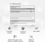 Codeage Raw Vitamin D3+ High Potency 5000 IU Supplement From Saccharomyces Cerevisiae - Raw Vitamin Enhanced with Omega-9, Probiotics, Digestive Enzymes, Fruits & Greens - 2-Month Supply - 60 Capsules