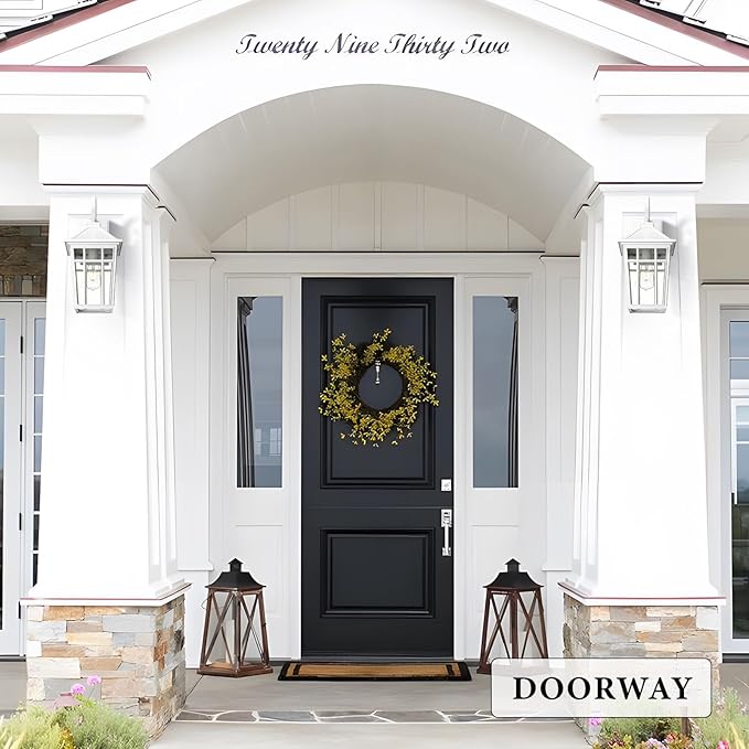 Darkaway Outdoor Wall Lights for House, Exterior Lighting Fixtures Wall Mount Outdoor Porch Lights Waterproof White Outdoor Sconce Lights with Seeded Glass for Patio Hallway Garage