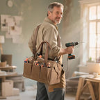 Heavy Duty 18-Inch Tool Bag with 12 Pockets, Large Zippered Tool Organizer, Portable Empty Toolbox for Mechanics, Electricians, DIY – Durable Soft Handle, Ideal Father’s Day or Birthday Gift