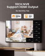 2K Solar Powered Security Cameras Wireless Outdoor, No Subscription, 6-Cam Pack, Home Security Camera System, 360° Pan & Tilt, Color Night Vision, 5G & 2.4G WiFi, 500GB HDD 10CH NVR, Motion Detection