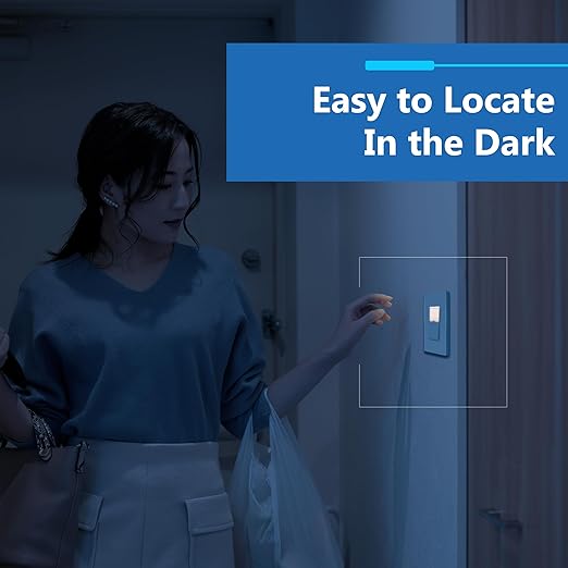 LIDER Decorator Switch with Lighted Paddle, UL Listed, Illuminated Paddle Switch, Matte Finish Rocker Switch, 1-Pole, 3-Wire, Residential/Commercial Grade, 15A 120-277VAC, White, 10 Pack