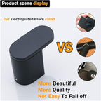 RANDOM 4 Piece Bathroom Hardware Set Matte Black Towel Bar Set Include 18 Inch Towel Bar Toilet Paper Holder and 2 Towel Hooks Stainless Steel Bathroom Decor Wall Mount Bathroom Accessories Kit.