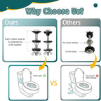 4PCS M6 Universal Toilet Tank to Bowl Bolts Kit, Heavy Duty Toilet Tank Bolts and Washers, 304 Stainless Steel Toilet Seat Bolts Kit, with Extra Long Nut Easy to Install (ΦM6, 4)