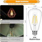 16 Pack LED Edison Bulbs 40W Equivalent, 4 Watt LED Filament Bulb, 2700K Soft Warm ST19 Light Bulb, 450LM E26 Vintage Bulbs for Ceiling Light Fixtures, Non-dim