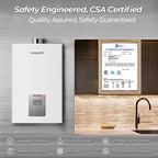 FOGATTI Tankless Water Heater Propane, Indoor Installation Up to 5.1 GPM, 120,000 BTU Instant Hot On demand Water Heater for Homes, Apartments and Commercial Settings, InstaGas Classic 120 Series