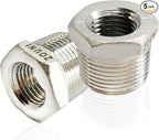 2 Pcs 304 Stainless Steel Reducer Hex Bushing, 3/4" Male NPT to 3/8" Female NPT Pipe Fitting Hex Bushing, Heavy Duty Pipe Fitting Reducer Adapter (3/4" - 3/8")