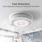 Hardwired Smoke and Carbon Monoxide Detector with Voice Alert,Wired Interconnected Smoke Alarm and Carbon Monoxide Detector Battery Backup,Fire Alarms and CO Detector for Home, 1-Pack