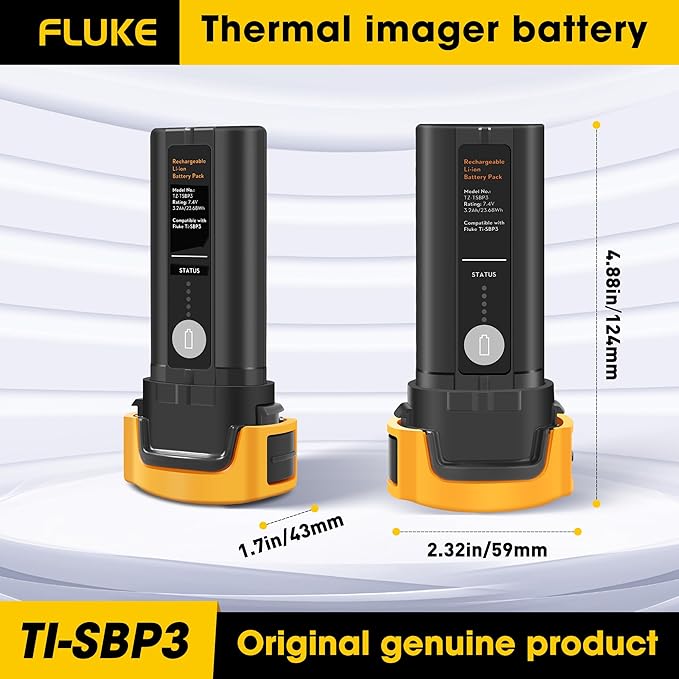 Replacement Battery Pack Ti SBP3 Compatible with FLUKE Ti400, Ti300, Ti200, Ti125, Ti110, Ti105, Ti100, Ti95, Ti90, TiR125, TiR110, TiR105, Ti32, Ti29, Ti27 Infrared Cameras 7.2V 23.04Wh