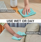 UPSTAR Microfiber Cleaning Cloth, Reusable Paper Towels Rolls, Cleaning Rags for Kitchen, Bathroom, Car, 12x12 inch, 50 Packs/Roll, Blue