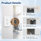 1-Gang New Work Outlet Box, PVC Electrical Box for Switch, GFCI, Dimmer, 22 Cubic Inch, UL Listed, 6 Pack