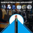 100ft 14/3 14 AWG Portable Power Cable (3 Conductor) - SOOW 600V 14 Gauge Electric Wire for Motor Leads, Portable Lights, Battery Chargers and Machinery - 3 Conductor - 100 Feet Electrical Cord