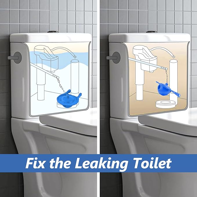 2-inch Universal Toilet Flapper, Rubber Seal Toilet Flapper Replacement Kit for Toilet Tank Compatible with American Standard, Kohler, Gerber, Toto Toilet 2 Pack (Blue)