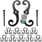 Renovators Supply Shutter Fasteners - Decorative S Style Shutter Dogs Hardware - Rust Resistant Powder Coated External Shutter Tieback Including Mounting Screws - 6.5 Inches, Cast Iron, Pack of 12