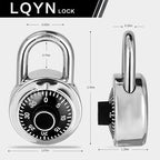 Combination Lock, LQYN Standard Dial Combination Lock, Pack of 60; Black Turnplate, 2 in. Wide, Fixed Three Digital Combination, for School, Gym & Locker, Toolbox, Gate