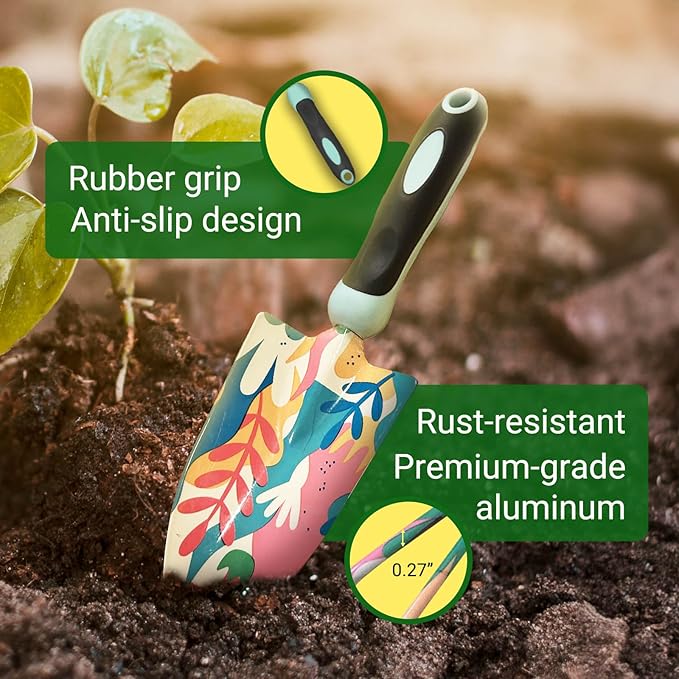 GardenHOME 5-Piece Gardening Tool Set, Durable Floral Garden Tools with Ergonomic Handles and Accessories – Gift Set for Women, Beginners, and Garden Lovers – Ideal for Spring and Summer Gardening