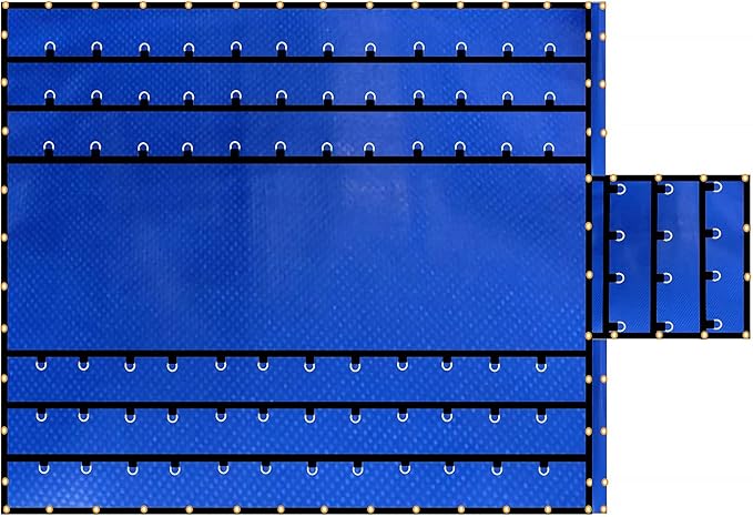 Mytee Products 16' x 27' Flatbed Truck 18 Oz Steel Tarp with 4 FT Drop & Flap - Blue Heavy Duty Vinyl Waterproof Tarp for Trailers to Protect Cargo from Wind, Rain, Snow and Sun